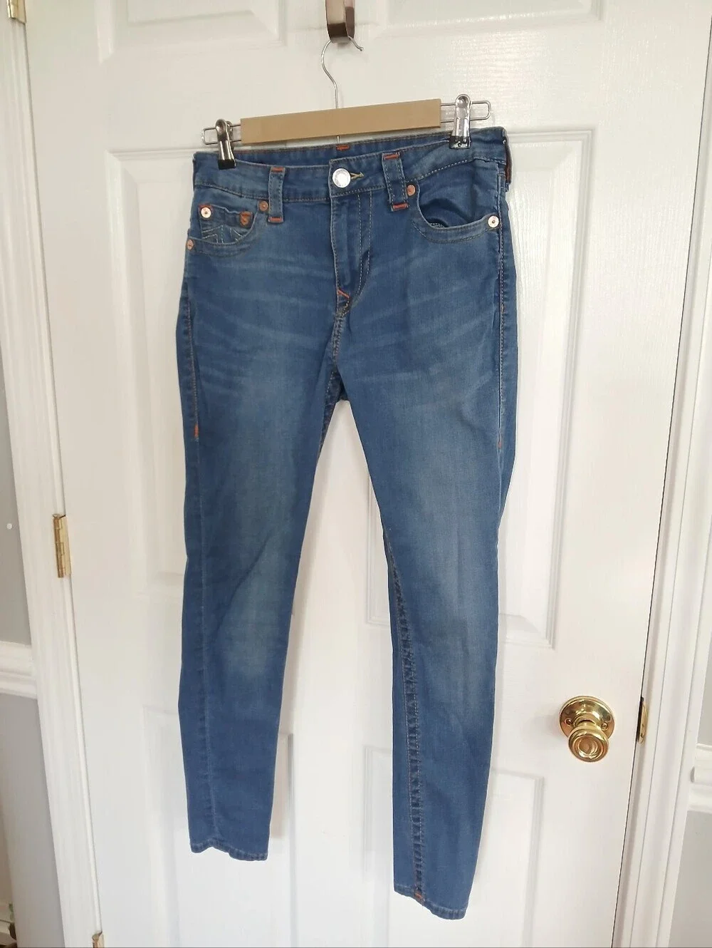 True Religion Women's Medium BlueJennie Curvy Midrise Skinny Jeans Streetwear